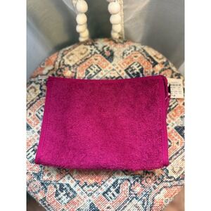 Aerie Pink Terry Cloth Cosmetic Bag Pouch Zipper Closure pink raspberry Y2K boho